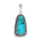 Turquoise Authentic Sterling Silver Navajo Pendant AX129407